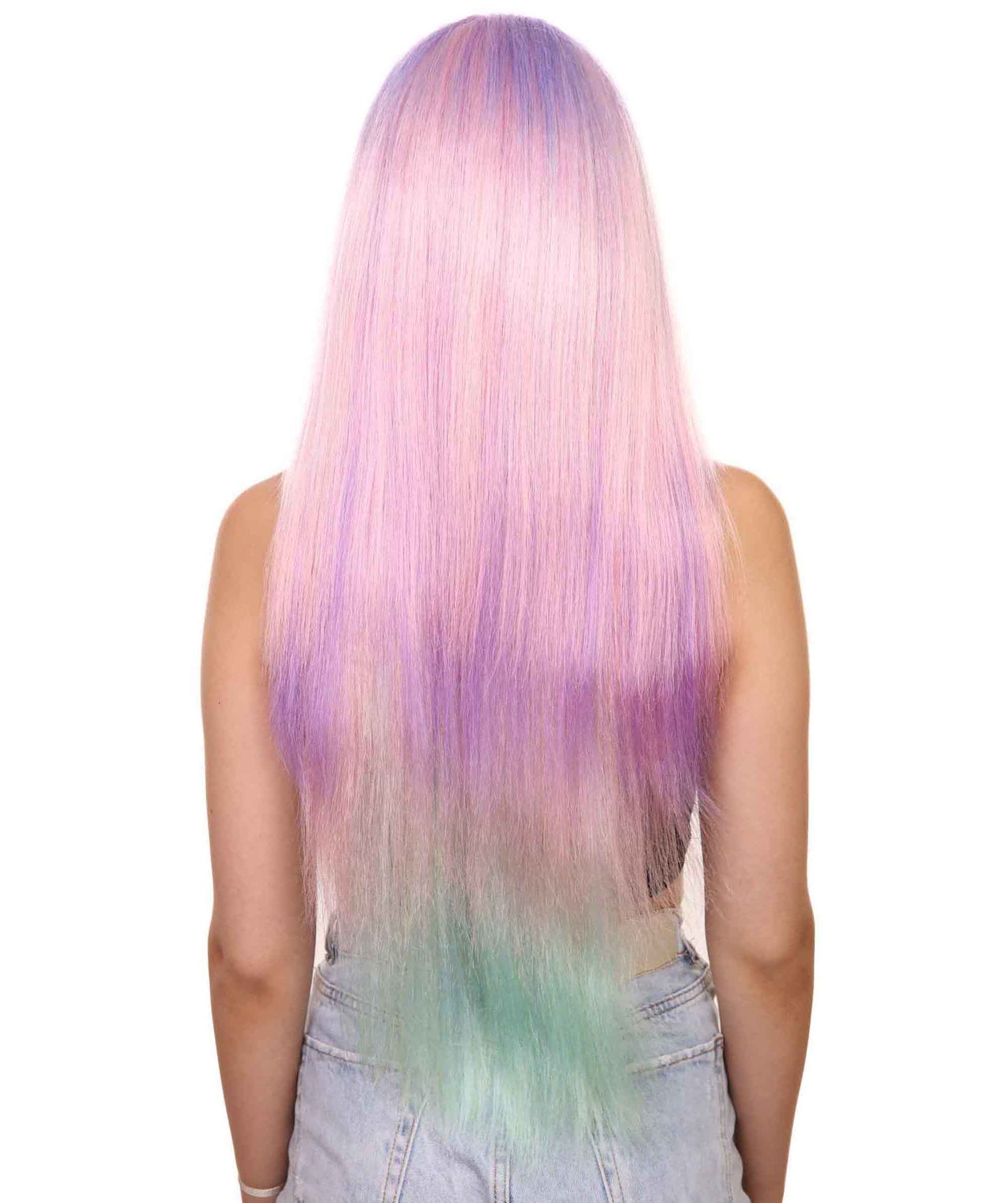 プレミアムハロウィンパーティーレディ H-5462 エクストラロングレングス レインボーアイリデセントユニコーンウィッグ レインボー