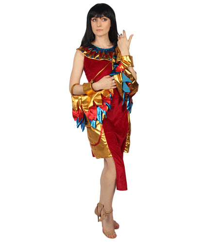 女性 JCP-227 エジプト女神 コスチューム レッドとゴールデン カーニバル コスチューム