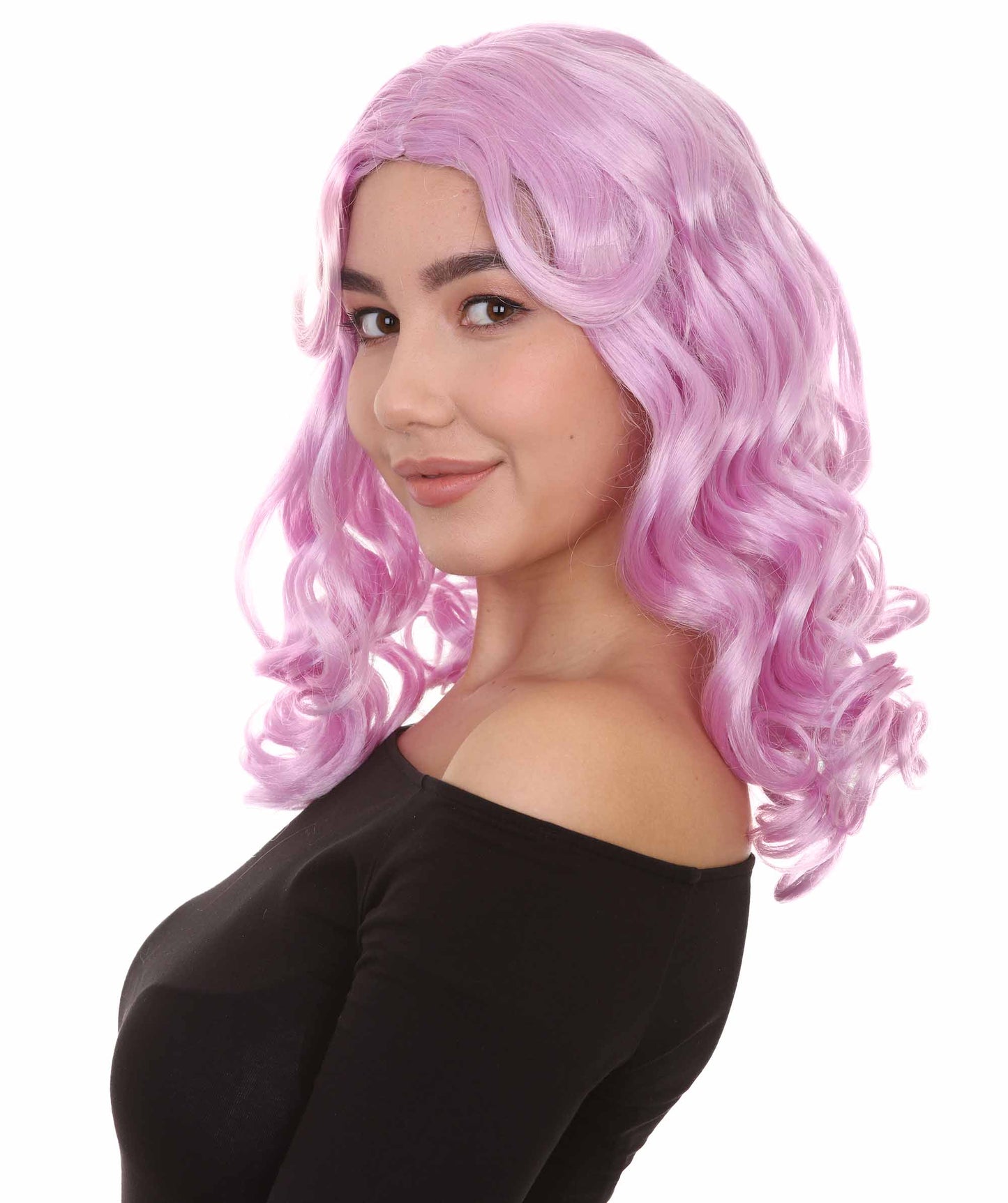 Wigs2you ハロウィンパーティー プレミアム レディース H-1092 アリスウィッグ 鏡の国のアリス パープル色