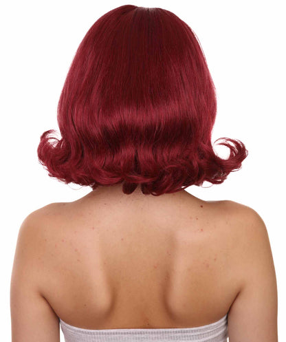 プレミアムハロウィンパーティー 女性 H-5398 グルーヴィー ジンキーズ ハウスワイフ ヴェルマウィッグ ワインレッド