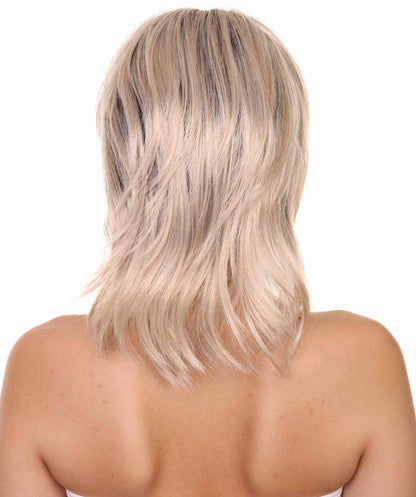 プレミアムハロウィンパーティーレディ H-5422 ミディアムレングス ハロウィンマイリーガールポップスターマレットウィッグ ブロンド