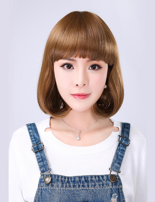 耐熱ウィッグ | しなやかな内巻きワンカールで動きを付けたミディアムウィッグです | ウィッグネット付き | W-1025 