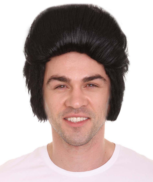 Wigs2you ハロウィンパーティ プレミアムメンズ エルビスキングブラックカラーウィッグ H-319