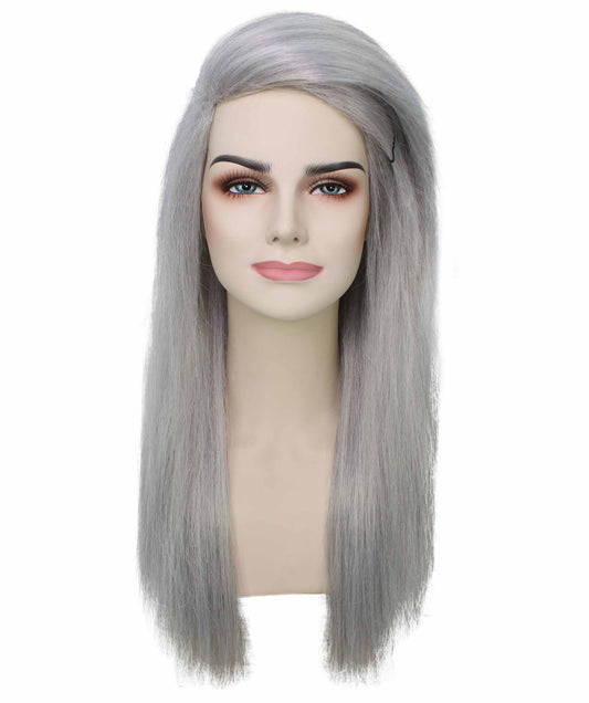 女性用ロングストレートサイドパートコスプレウィッグ ダークグレー H-5220_18 ファンシースタイル プレミアムハロウィンパーティーウィッグコレクション