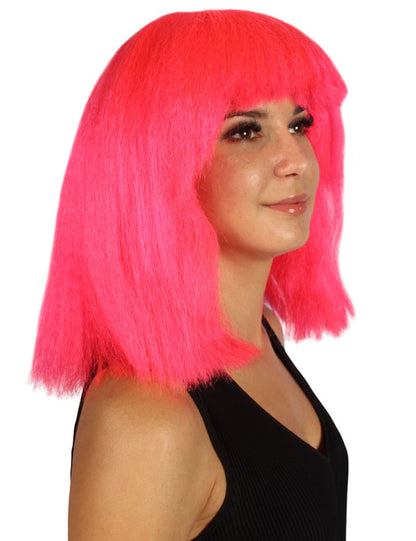 Wigs2you ハロウィンパーティープレミアムレディース H-1527 美しいルックを手に入れよう！ポップスターネオンピンクウィッグ