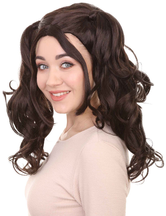 Wigs2you ハロウィンパーティー プレミアム レディース H-769 ドリー ピグテール ウィッグ ダークブラウン色
