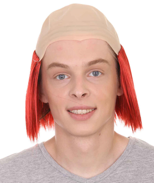 Wigs2you ハロウィンパーティープレミアム H-2137 バルドストレート男性クラウンレッドウィッグ あなたのためにカスタマイズ 男性の髪の部分の調整プロセス