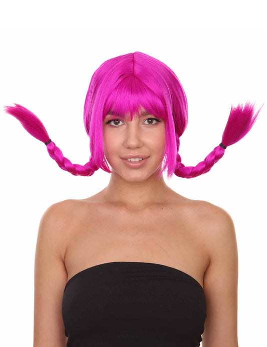 Wigs2you ハロウィン パーティー プレミアム レディース H-1644 簡単装着 とても快適 ピッピ ネオンパープル