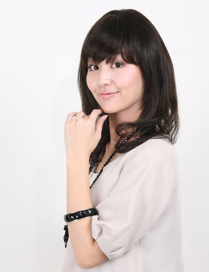 Wigs2you.com レディース ウィッグ 人毛100％ ゆるカール セミロング 自然な仕上がり 医療用・日常用・結婚式にも最適 HH-151 ダークブラウン