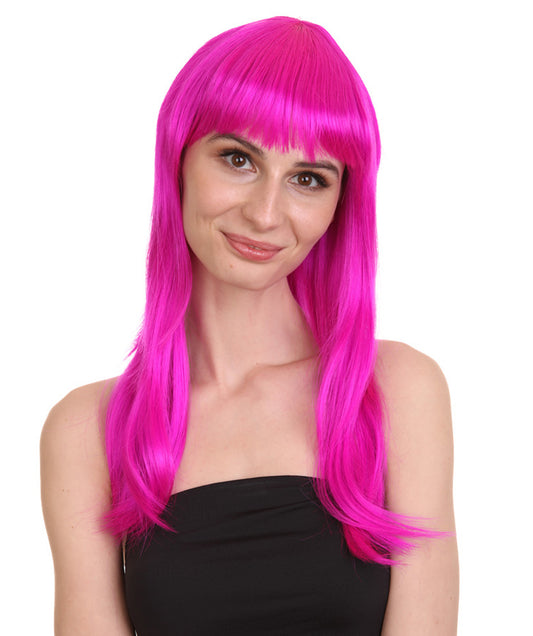 Wigs2you ハロウィン パーティー プレミアム レディース H-1071 とても快適なグラマー グリーン ウィッグ ネオン フューシャ カラー