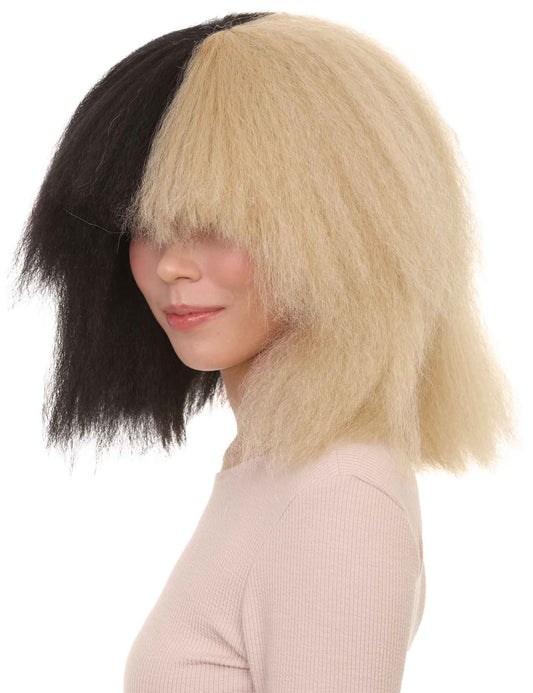 Wigs2you ハロウィンとパーティー プレミアム レディース H-492 SIA ブラックとブロンド ウィッグ 特大