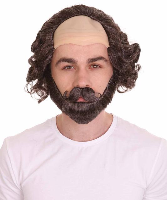 ハロウィンパーティ プレミアム 男性用 H-4416 ウィリアム・シェイクスピア ブラウンウィッグとフルひげセット