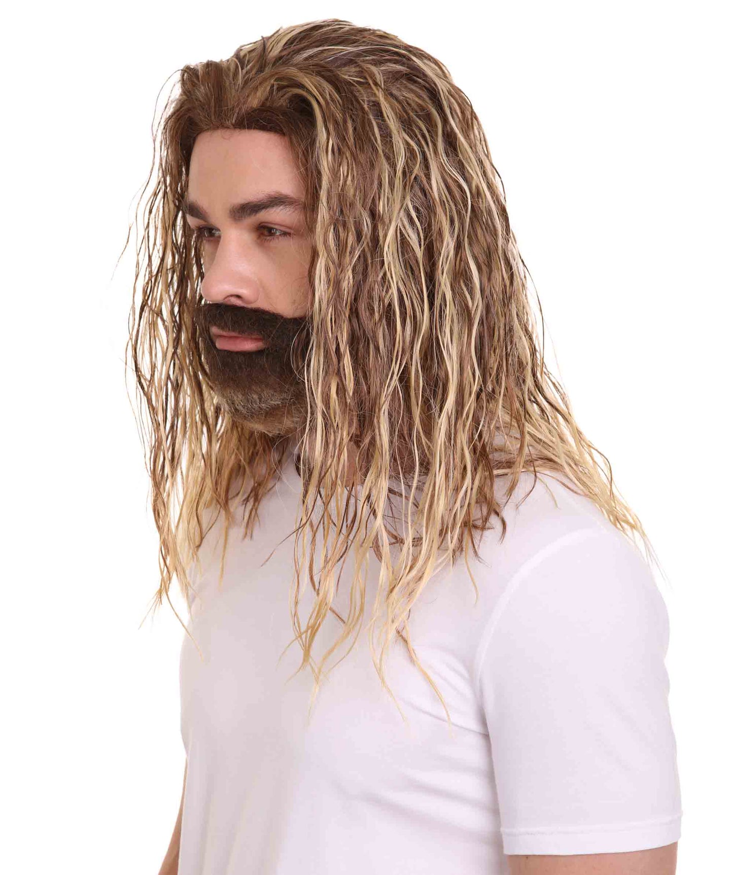 ハロウィンパーティー プレミアム 男性用 H-2398 コスプレ ウィッグ ジャスティスリーグ アクアマン ウィッグ および ビアード セット