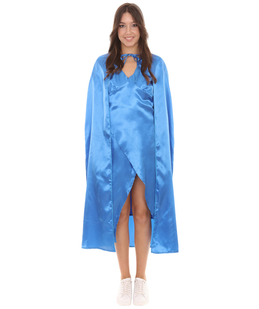 女性 JCP-124 のスローンズ・ドラゴンクイーン ブルードレスとクローク コスプレコスチューム