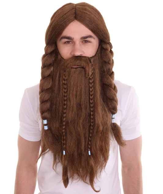 Halloween Party Premium Men's H-3613 Viking Wig & Beard Set