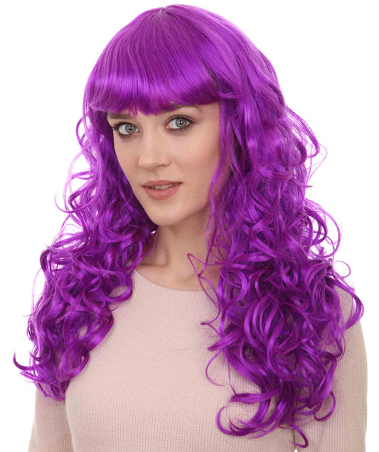 Wigs2you ハロウィン パーティー プレミアム H-844 バットマン 女性ジョーカー ウィッグ ネオンパープル色