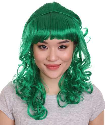 Wigs2you ハロウィンパーティープレミアムレディース H-1737 華やかに見えるピンアップガール グリーンウィッグ
