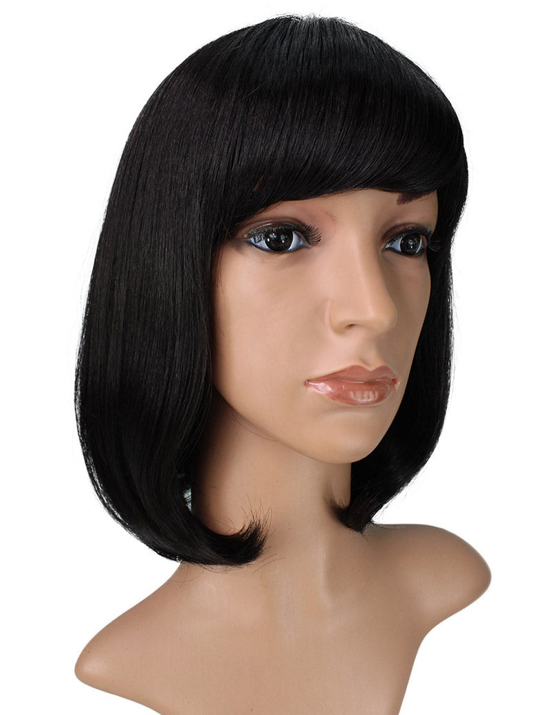 耐熱商品 | ミディアムウィッグ | 手触りのいいストレート+毛先の内巻きでキュートに | ウィッグネット付き W-546
