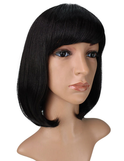 耐熱商品 | ミディアムウィッグ | 手触りのいいストレート+毛先の内巻きでキュートに | ウィッグネット付き W-546