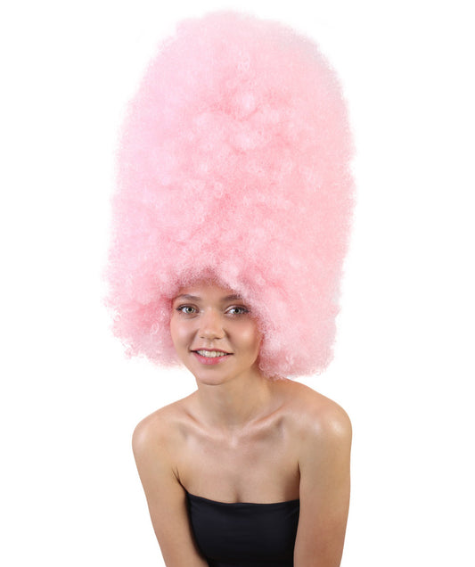 Wigs2youハロウィンパーティープレミアムレディースH-2006 着けやすい 非常に快適 スーパーサイズジャンボライトピンクアフロウィッグ