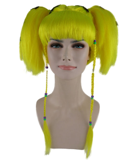 Wigs2you ハロウィンパーティープレミアム レディース H-699 バットエンジェルウィッグ ネオンイエロー色