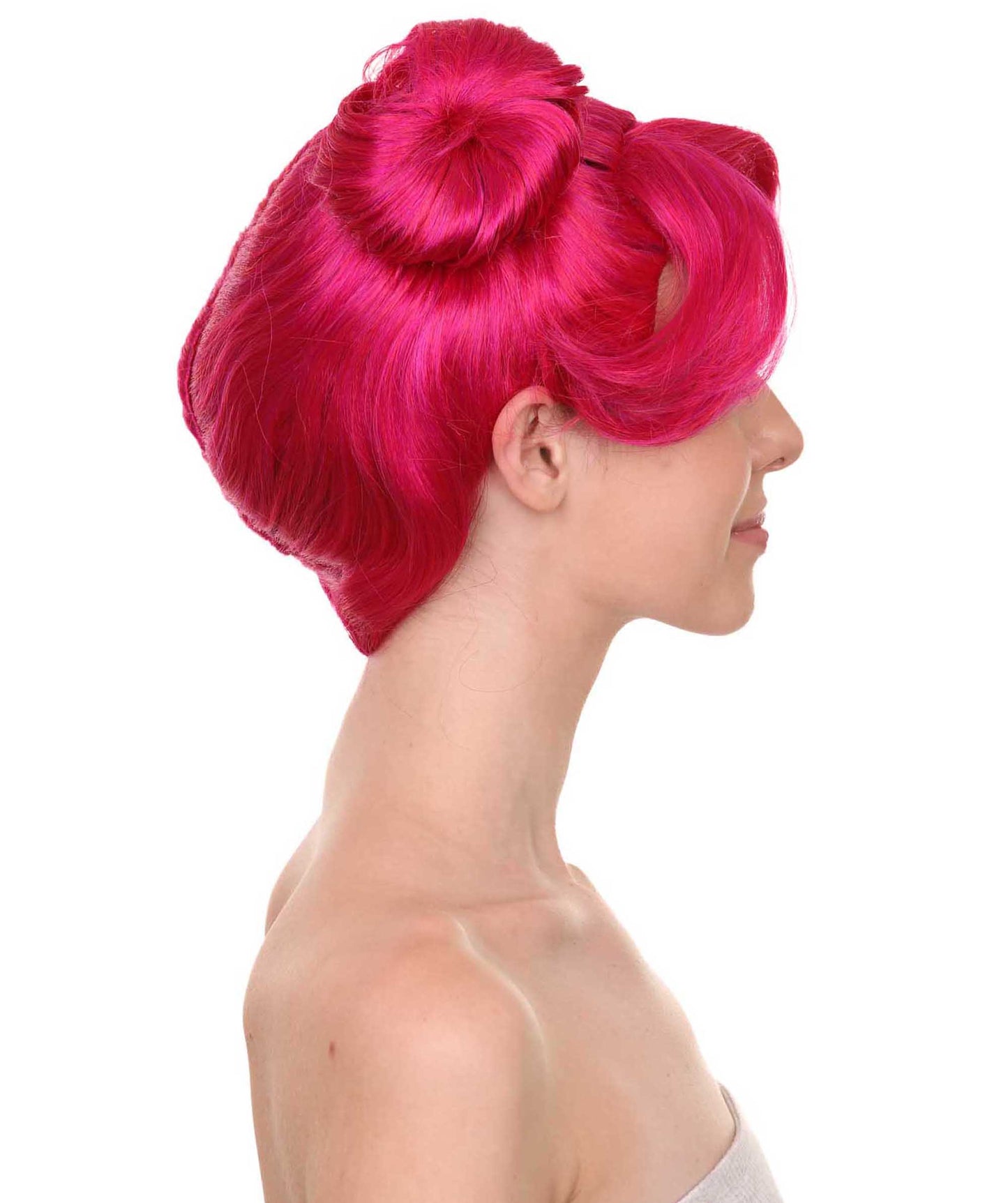 プレミアムハロウィンパーティーレディ H-5416 ショートレングス ダブルバン ハロウィンアニメーションウィニーウィッグ レッド