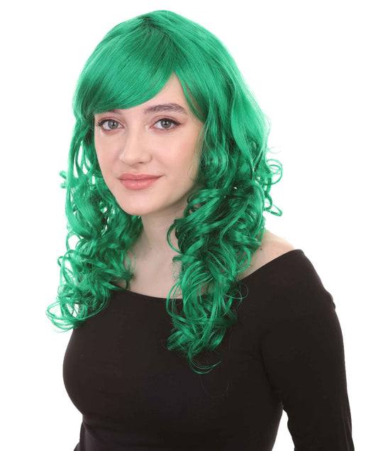 Wigs2you ハロウィンパーティープレミアムレディース H-1002 着用しやすい ベラウィッグ ダークグリーン色