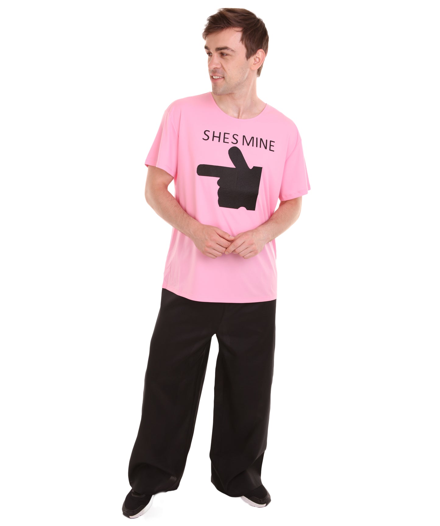 大人向け女性用 JCO-168_5 バレンタインデー ピンク マッチング カップル "He's Mine" Tシャツ コスプレ コスチュームコレクション