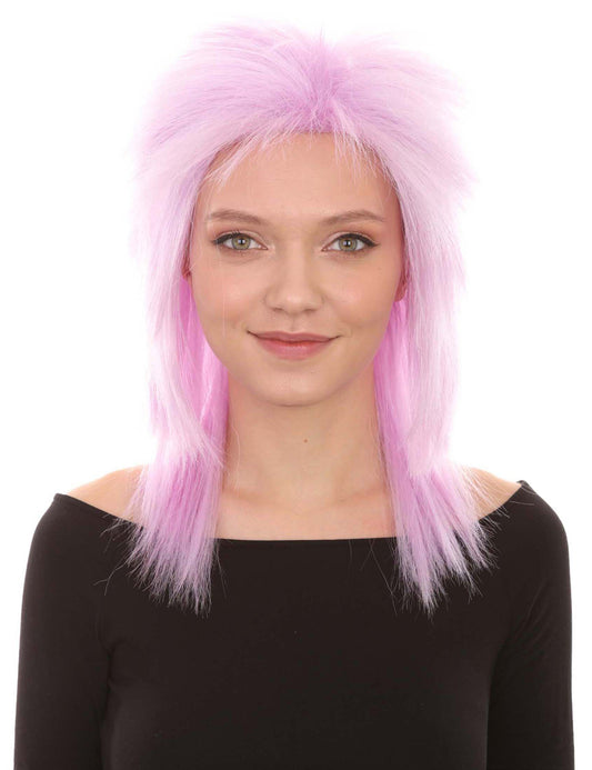 Wigs2you ハロウィン パーティー プレミアム H-1319 簡単に着用でき 快適なフィット感 80 年代女性 Lt パープル ロッカー スタイルウィッグ