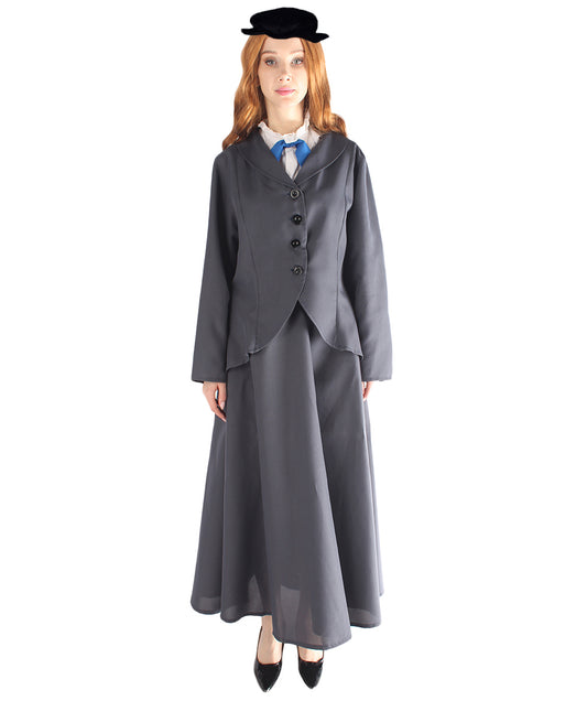 女性 JCP-161 のイングリッシュナニーコスチューム シャドウグレーコスプレコスチューム