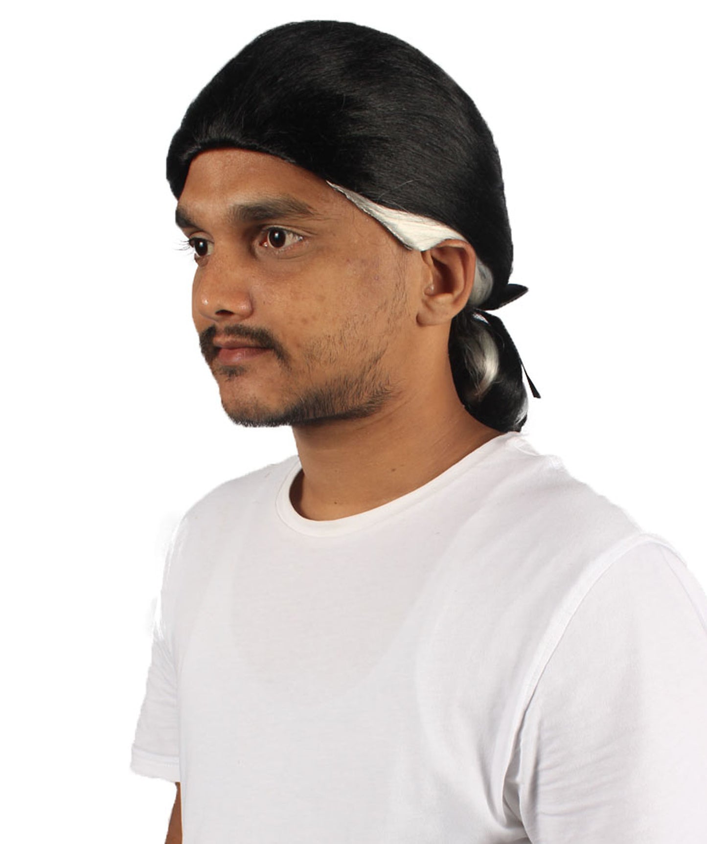 メンズスタイルロックスターブラックウィッグ H-4294 プレミアム通気性キャップレスキャップ