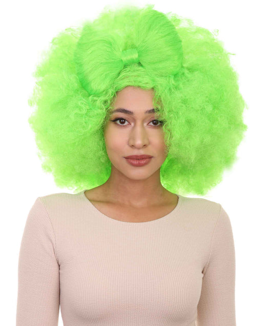 Wigs2you ハロウィン パーティー プレミアム レディース H-1238 着けやすい 快適なフィット感 ライム アフロ スモール ボウウィッグ