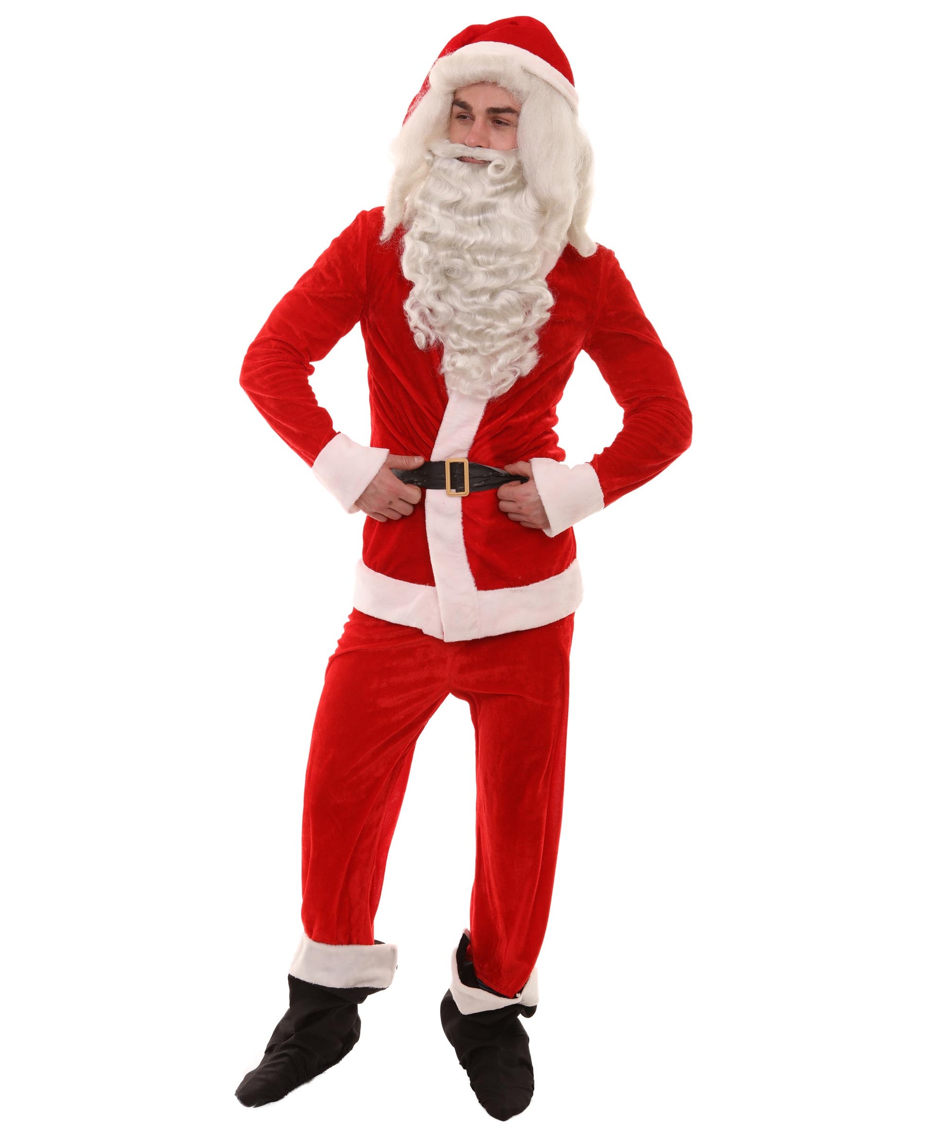      Wigs2you.com JCX-007男性のクリスマスサンタクロースコスチュームとひげ,コスプレ衣装 。