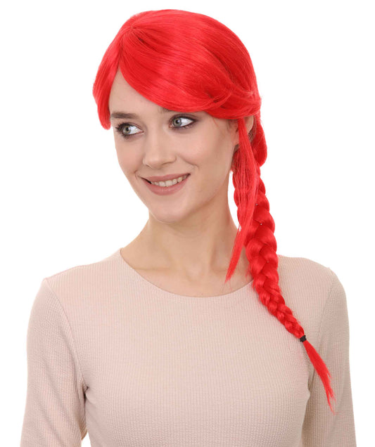 Wigs2you ハロウィン パーティー プレミアム レディース H-1157 とても快適なレッドの編み込みウィッグ