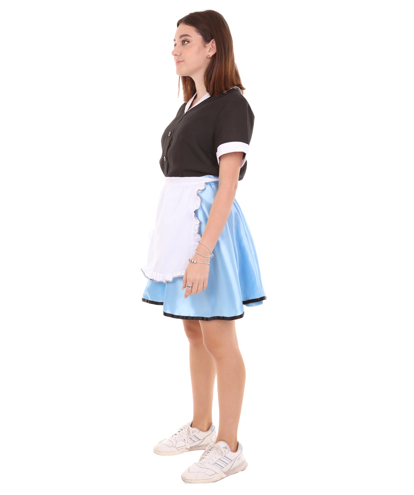 大人向け女性用 JCO-159 50年代 カーホップ ガール ウェイトレス コスチューム ブラック＆ブルー コスプレ コスチューム