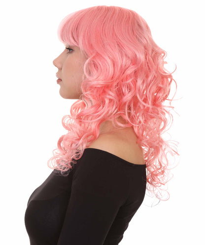 Wigs2you ハロウィンパーティー プレミアム レディース H-1012 着用しやすい ベラウィッグ コーラルカラー