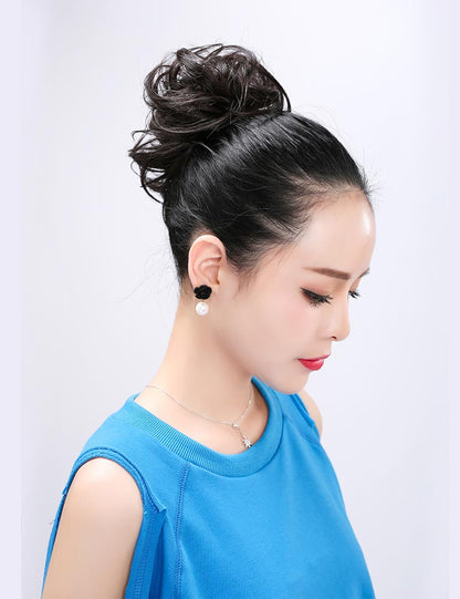 レディースファッション W-8211 ブラック ヘアアクセサリー 合成繊維