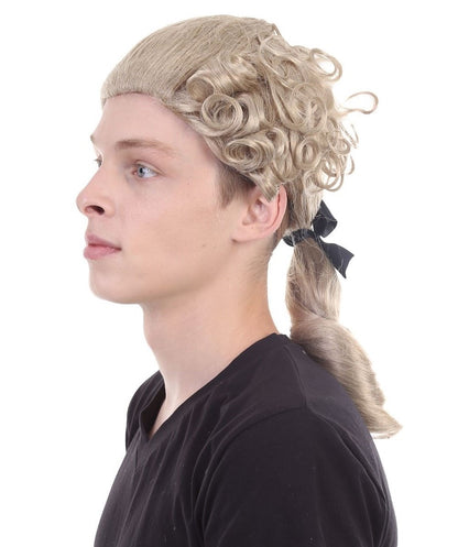 ハロウィンパーティ プレミアム 男性用 H-4408 18世紀コロニアルペルーク紳士の粉ふきカーリーウィッグ