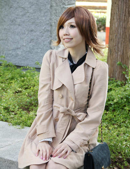 女性用 ショートヘアのフルウィッグ二つに分けた日本製繊維を使用した