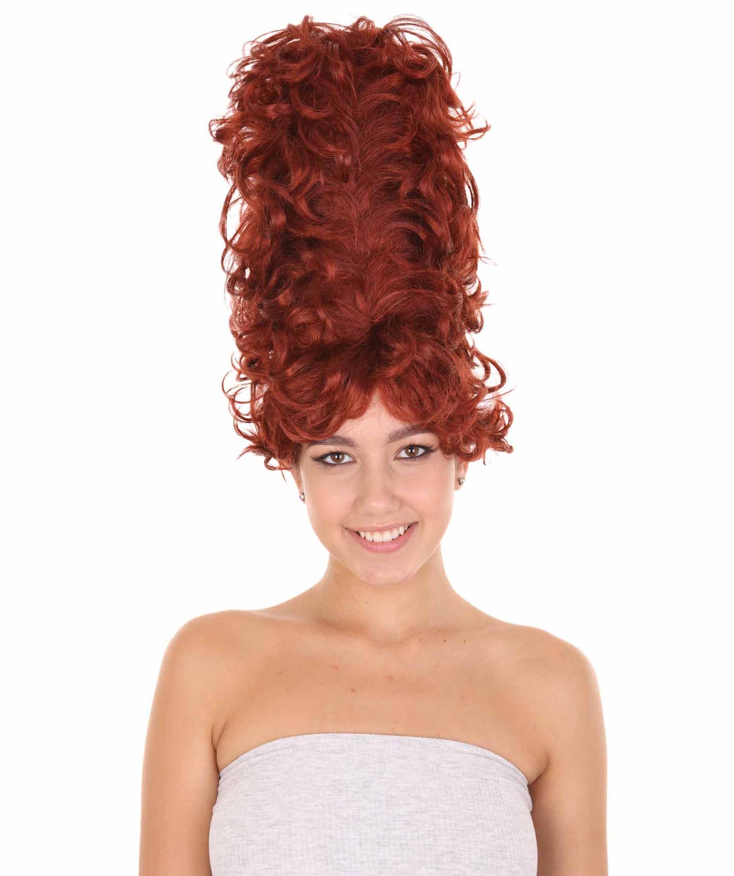 レディース ジャイアントビーハイブブラウンウィッグ H-4197 ヴィンテージウィッグ プレミアム通気性キャップレスキャップ