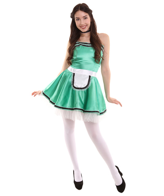 女性用 JCO-344_7 フレンチメイド制服コスプレ グリーンコスチューム