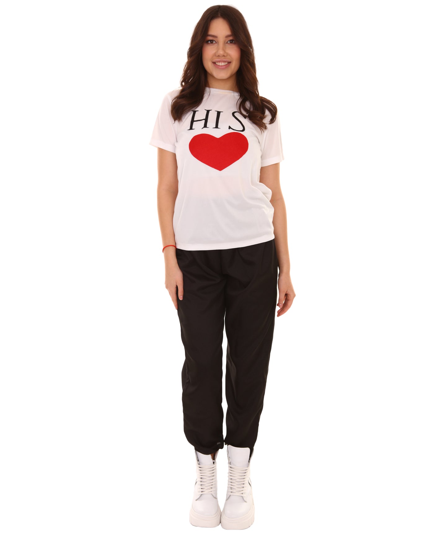大人向け女性用 JCO-151 バレンタインデー マッチング カップル Tシャツ ホワイト コスプレ コスチューム