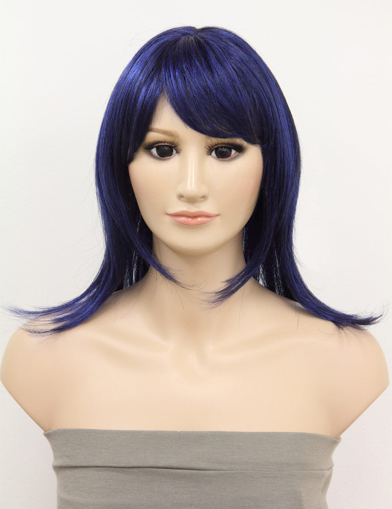 ハロウィンパーティープレミアムレディース W-303 ミッドナイトブルーミックス ファンシーキャラクターファッションウィッグ ソフト合成繊維