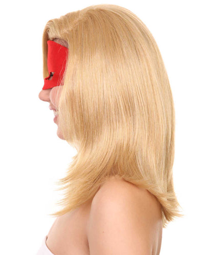 ハロウィンパーティープレミアムレディ H-5432 ミディアムレングス ハロウィンアニメーションキャプテンスーパーヒーローウィッグ ブロンド