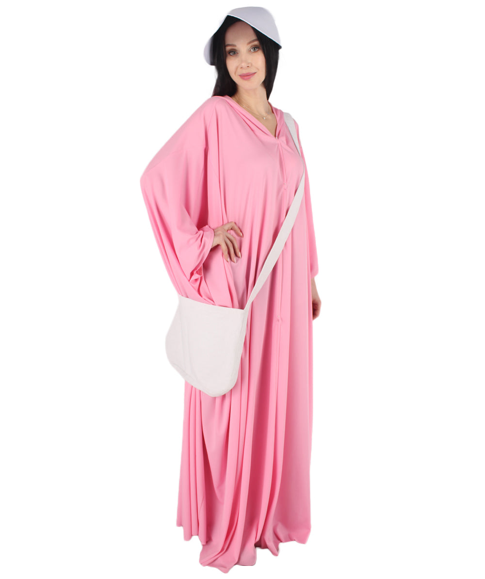 女性用 JCP-068_7 ピンク ローブ ハンドメイド コスプレ衣装とバッグ ボンネット付き