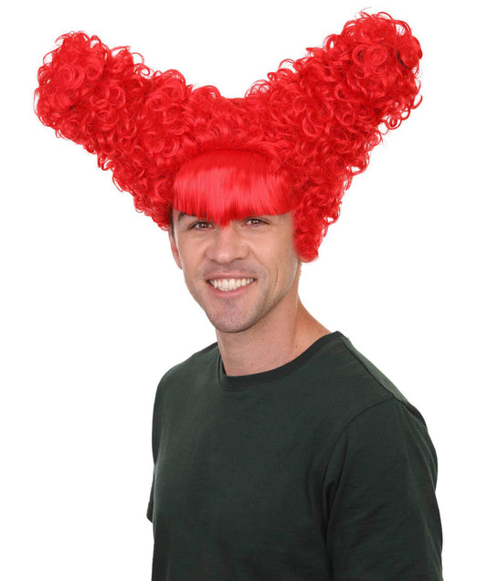 ドラマクイーン レッド 男性 ウィッグ H-2210 レッド コスプレ ハロウィンパーティー ウィッグ プレミアム 通気性のあるキャプレスキャップ