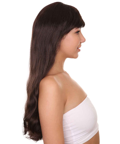 プレミアムハロウィンパーティーレディ H-5461 ロングレングス テハノの女王ウィッグ ブラック