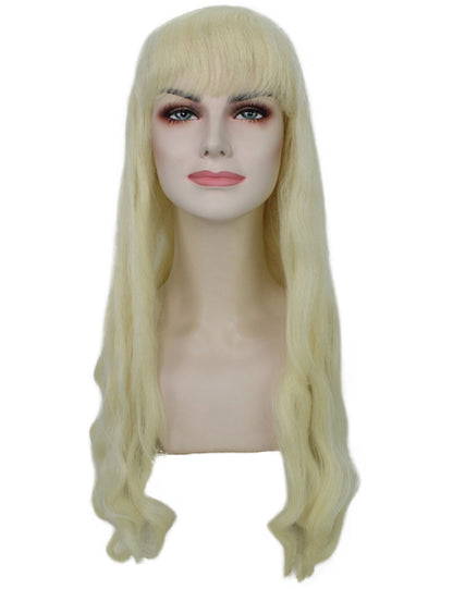 ハロウィンパーティ プレミアムレディース H-5339 ロング ソフトウェービー プラチナブロンド ウィッグ