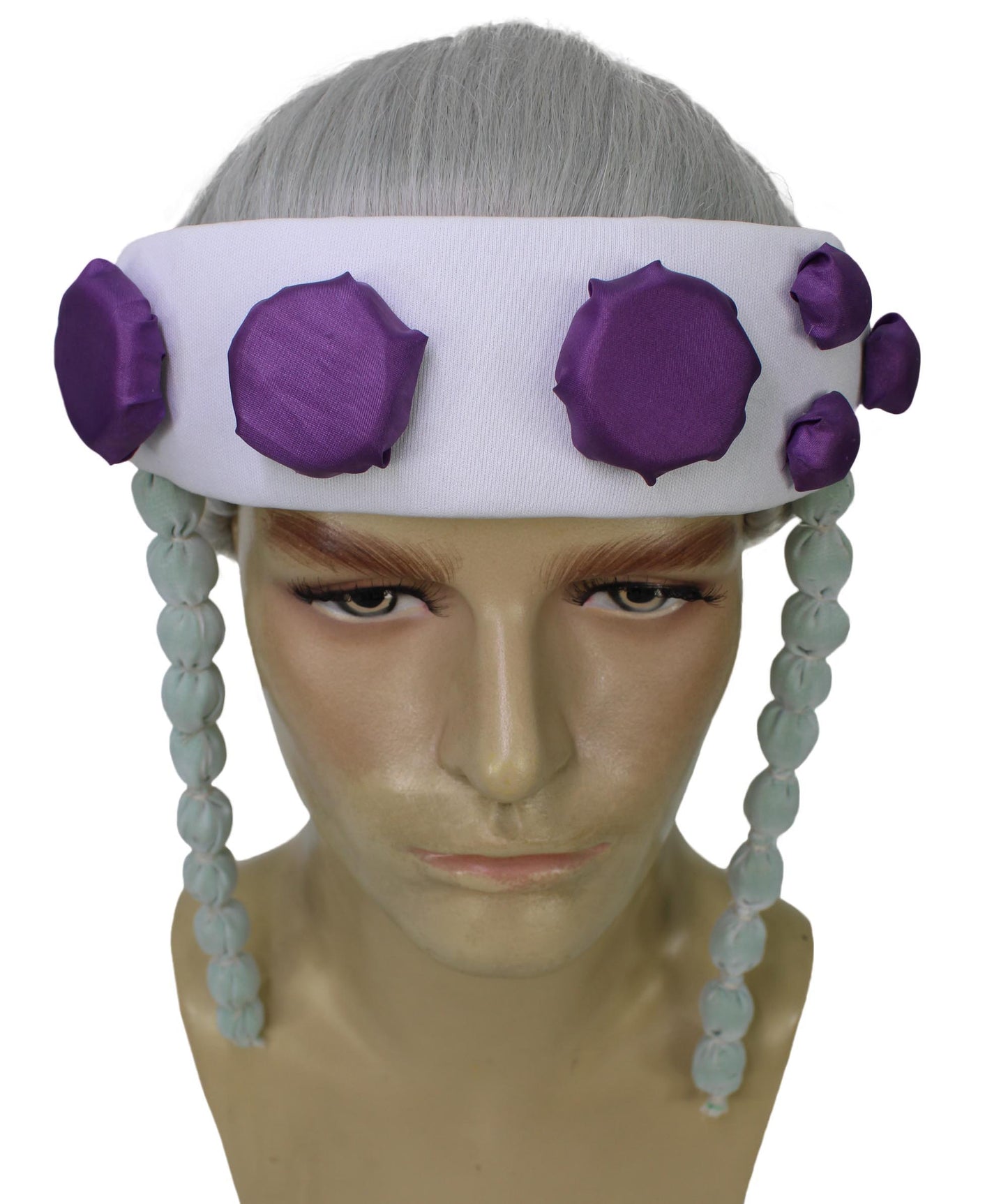 Wigs2you H-6911 大人用メンズ デーモンハンター アニメ ホワイトウィッグ ヘッドバンド付き ハロウィンに最適 通気性のあるキャップレスキャップ