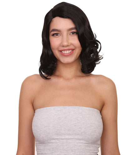 Wigs2you ハロウィン パーティー プレミアム 簡単に着用できる H-1137 とても快適なブラック カーリー レディ ウィッグ